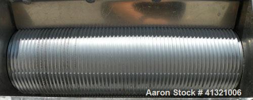 Used Nippon Granulator Company Crack-U-Lator Cracker Mill, Model 3541. 4 layers of (8) approximately 5’’ diameter x 14’’ wide horizontal rolls, approximately 6 mm, 3 mm, 1.5’’, .06 mm pitched, with a...