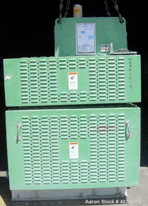 Used Roskamp Champion/ California Pellet Roll Crusher, model TRC900-12, carbon steel. (3) Sets of 2 horizontal rolls, approximately 9" diameter x 12" wide, manually adjustable. Top 2 rolls driven by ...