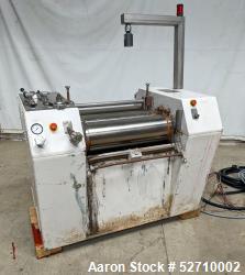 Used- Buhler 3-Three Roll Mill, Model SDX-600. Approximate 200mm (7.874") diameter rolls. Useful roll length 600mm (23.622")...