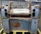 Used Lehmann Horizontal Three Roll Mill, Model 13X32. (3) 13
