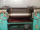 Used- Torrey Hills three roll mill, 12 x 30, 15 hp, 460 v , Timken bearings, stainless steel top and apron, manufactured 2006