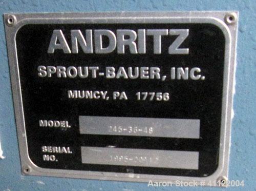 Used Andritz Sprout Bauer Mill, Type 245-36-48; 245-364B.  50 hp, 3/60/460V/1775 rpm.