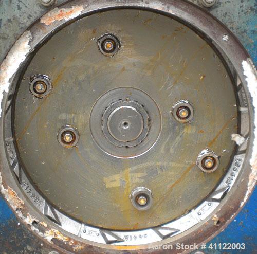 Used Sprout-Waldron Single Runner Attrition Mill, Type 36. Carbon Steel Housing with 446 stainless steel removable grinding plates. 19’’ Diameter front feed opening with (2) 42’’ wide roller feed, dr...