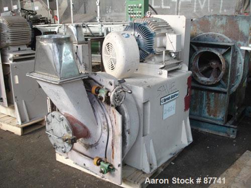 Used Sprout Waldron/Kopper Single Disc Mill, Model DM-24. Stainless steel contact surfaces, 24" diameter disc, hand wheel plate gap adjustment, gravity feed, swing away front cover, belt driven with ...