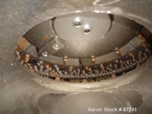 Used Sprout Waldron/Kopper Single Disc Mill, Model DM-24. Stainless steel contact surfaces, 24" diameter disc, hand wheel plate gap adjustment, gravity feed, swing away front cover, belt driven with ...