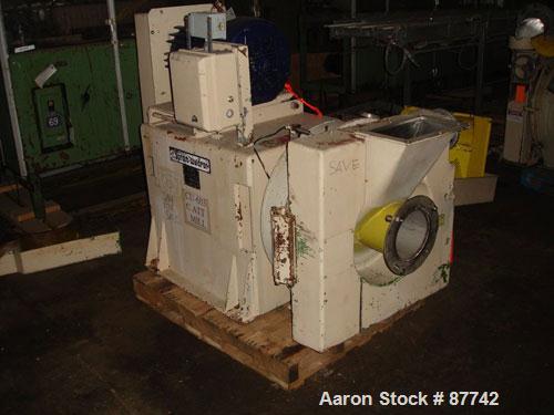 USED: Sprout Waldron/Kopper single disc mill, model DM-24. Stainless steel contact surfaces, 24" diameter disc, hand wheel plate gap adjustment, gravity feed, swing away front cover, belt driven with...