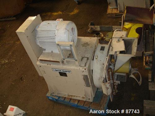 Used Sprout Waldron/Kopper Single Disc Mill, Model DM-24. Stainless steel contact surfaces, 24" diameter disc, hand wheel plate gap adjustment, gravity feed, swing away front cover, belt driven with ...
