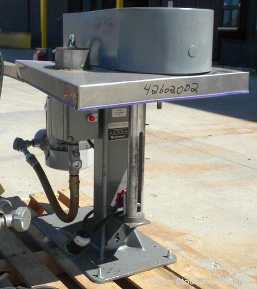 Used Szegvari Attritor, Type 01HDT, Size 01. Requires an attritor shaft and 750 CC tank. Approximate .25 liter working capacity. Driven by a 1/4 hp, 3/60/208-230/460 volt, 1728 rpm varispeed motor, 3...