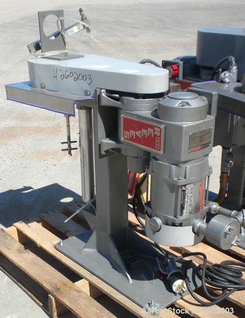 Used Szegvari Attritor, Type 01HDT, Size 01. 1/2" Diameter x 6" long 304 stainless steel removable pin bar agitator, requires a 750 CC chamber. Approximate .25 liter capacity. Driven by a 1/4 hp, 3/6...
