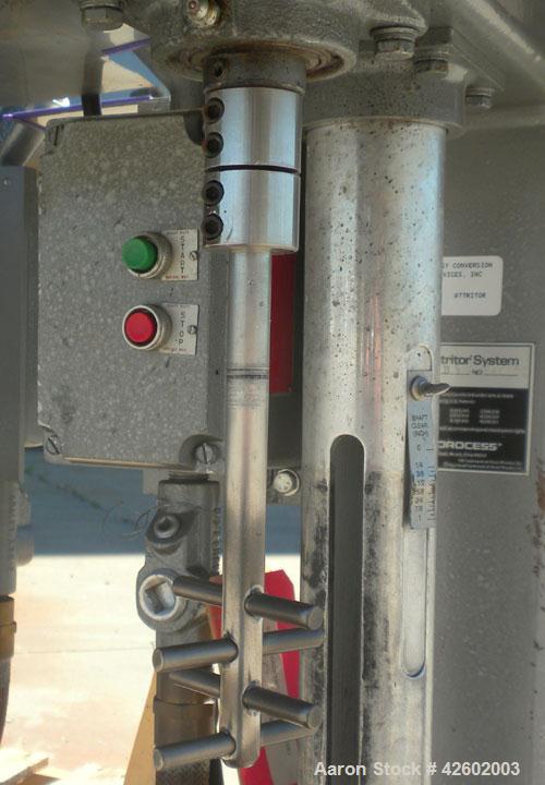 Used Szegvari Attritor, Type 01HDT, Size 01. 1/2" Diameter x 6" long 304 stainless steel removable pin bar agitator, requires a 750 CC chamber. Approximate .25 liter capacity. Driven by a 1/4 hp, 3/6...
