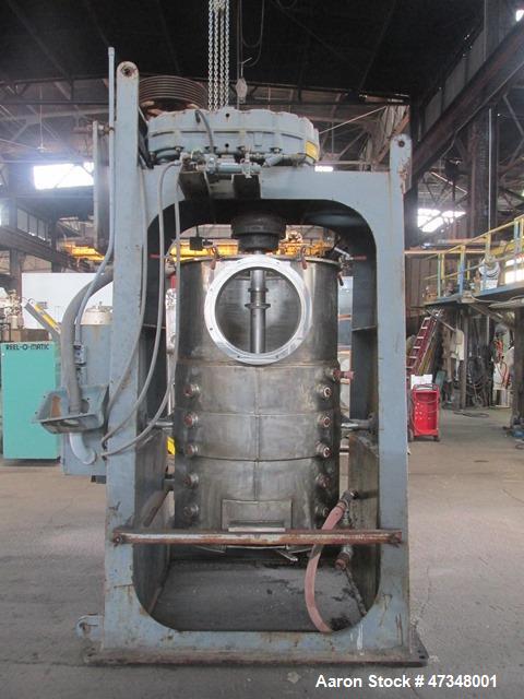 Used Union Process Szegvari Attritor, Type Batch, Model 200SDSA. Stainless steel jacketed bowl, approximately 40" diameter x 65" deep, stainless steel jacket rated 80 psi at 220 degrees F. Replaceabl...