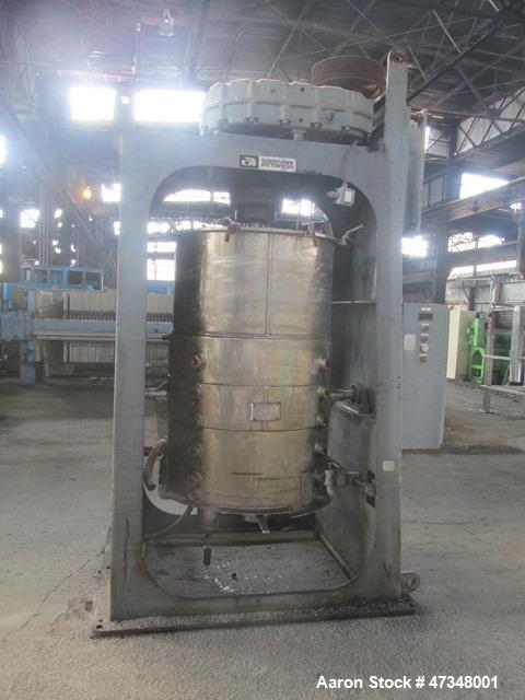 Used Union Process Szegvari Attritor, Type Batch, Model 200SDSA. Stainless steel jacketed bowl, approximately 40" diameter x 65" deep, stainless steel jacket rated 80 psi at 220 degrees F. Replaceabl...