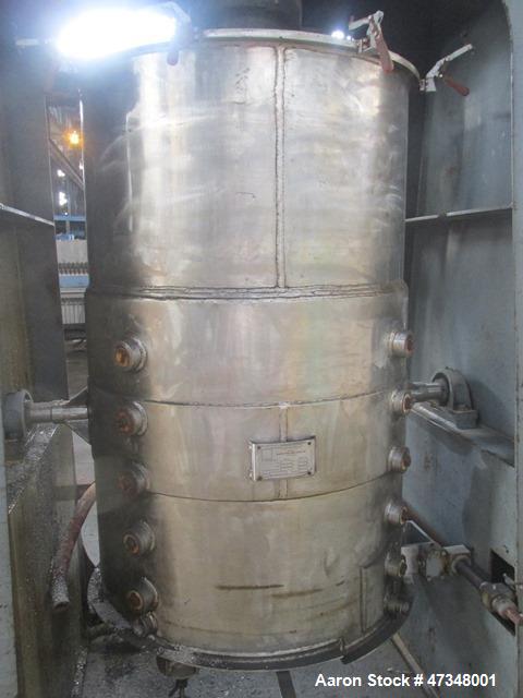 Used Union Process Szegvari Attritor, Type Batch, Model 200SDSA. Stainless steel jacketed bowl, approximately 40" diameter x 65" deep, stainless steel jacket rated 80 psi at 220 degrees F. Replaceabl...