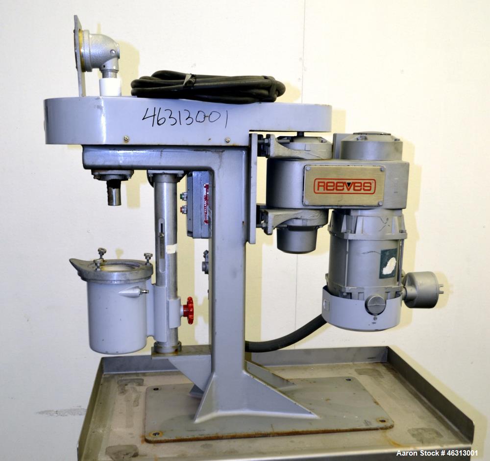 Used Union Process Szegvari Laboratory Batch Heavy Duty Attritor Mill, Type 01HD, Size 01. Approximately 250cc (0.1 gallon) lined tank 3" diameter x 4-1/2" deep, carbon steel jacket. Manual bowl heig...