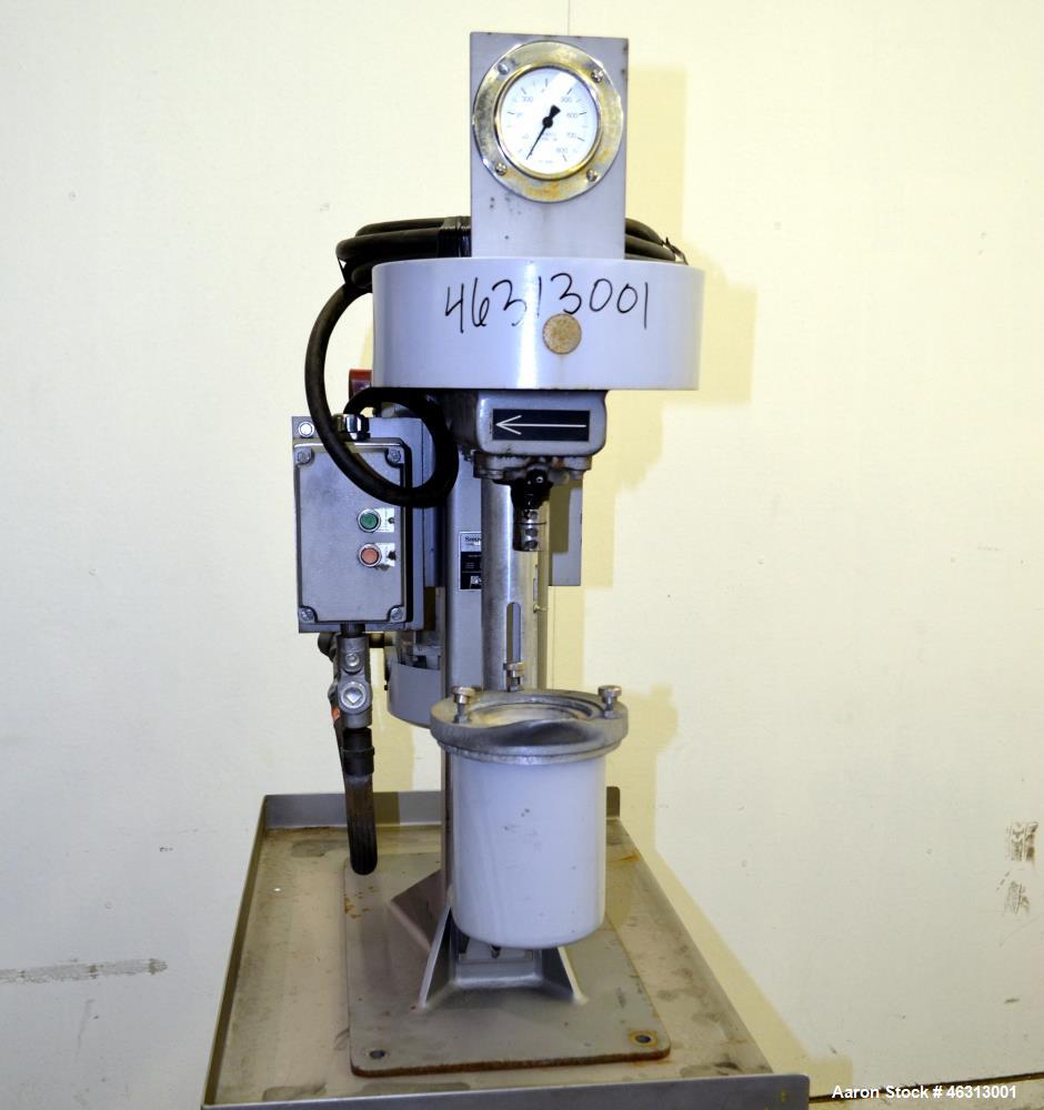 Used Union Process Szegvari Laboratory Batch Heavy Duty Attritor Mill, Type 01HD, Size 01. Approximately 250cc (0.1 gallon) lined tank 3" diameter x 4-1/2" deep, carbon steel jacket. Manual bowl heig...