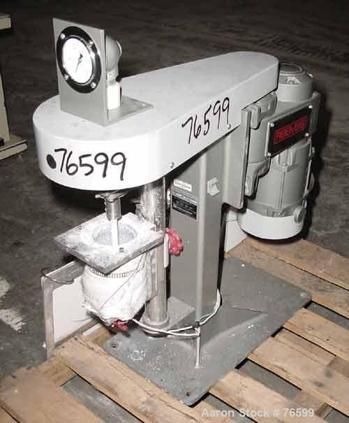 USED:Union Process type 01HD, size 01, Szegvari laboratory batchattritor mill, stainless steel. Approx 3-1/2" diameter x 4-1/2" deepmixing bowl. Stainless steel agitator arm. Driven by a 1/4 hp,3/60/...