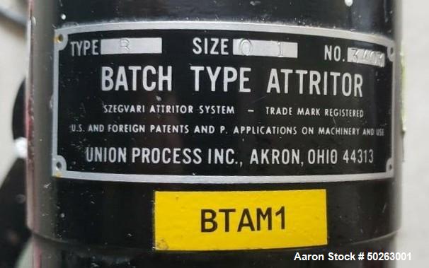 Used- Union Process Batch Type Attritor, Type B, Size 01.