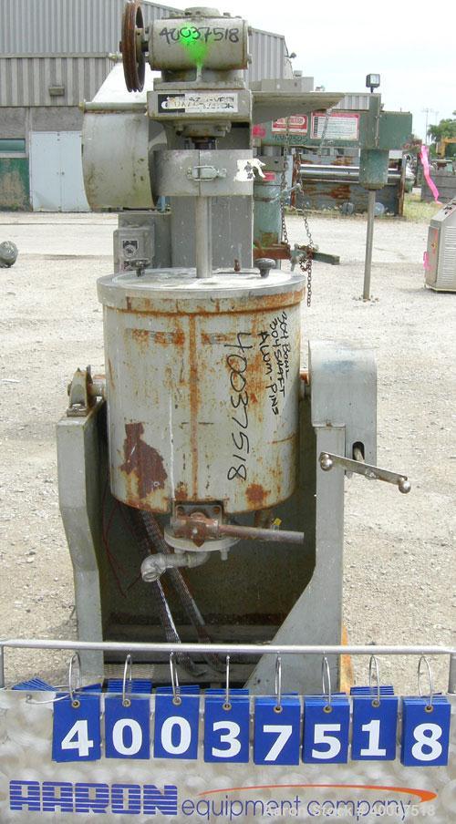 Used: Union Process Szegvari Attritor, Type 10S, Size B, 304 stainless steel. 16" x 19" carbon steel jacketed grinding chamber. 304 stainless steel coated shaft with aluminum pins. (2) piece cover. D...
