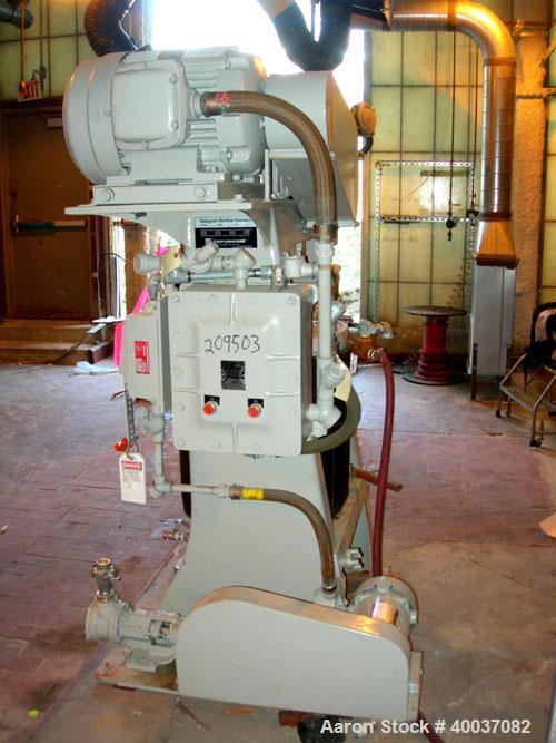 Used: Union Process Szegvari Attritor, Type 15S, Size 15. 18" x 20" jacketed stainless steel grinding chamber. 1 1/2" diameter shaft with 1" diameter carbon steel pins.(2) piece cover. Driven by an a...