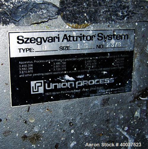 Used Stainless Steel Union Process Szegvari Attritor, Type 1S