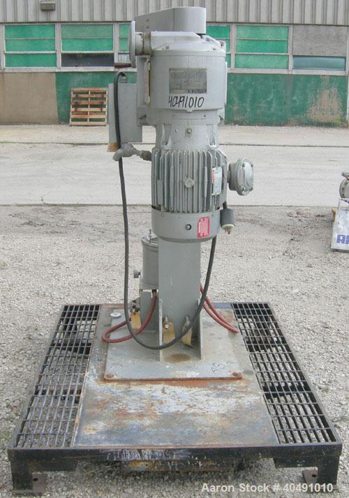 Used Union Process Szegvari Attritor Mill, type 1S, size B, 304 stainless steel. 9 1/2" x 8 1/2" carbon steel jacketed grinding chamber. Stainless steel shaft with carbon steel pins. Driven by a 3 hp...