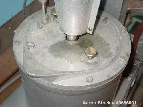 Used Union Process Szegvari attritor mill, type 1S, size 1, stainless steel. 9 1/2" x 8 1/2" carbon steel jacketed grinding chamber.  .8 gallon working capacity, 1 gallon total. Stainless steel shaft...