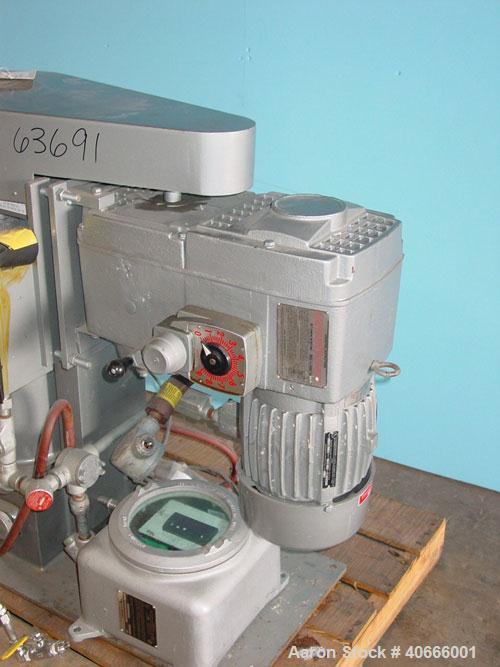 Used Union Process Szegvari attritor mill, type 1S, size 1, stainless steel. 9 1/2" x 8 1/2" carbon steel jacketed grinding chamber.  .8 gallon working capacity, 1 gallon total. Stainless steel shaft...