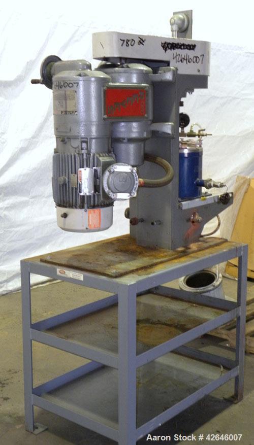Used Union Process Szegvari Attritor Laboratory Batch Mill, Type 1 S, Size 1. Stainless steel tank, approximate 0.8 gallon working capacity, 1.5 total. 1 Gallon media volume. Carbon steel jacket. Rem...