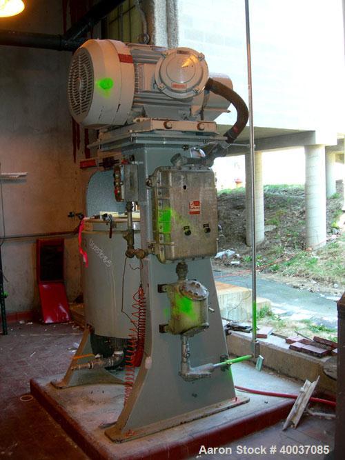 Used: Union Process Szegvari Intermitten Attritor, Type B, Size 30S. 24" x 27" jacketed stainless steel grinding chamber. 2" diameter shaft with 1" diameter carbon steel pins.(2) piece plastic cover....