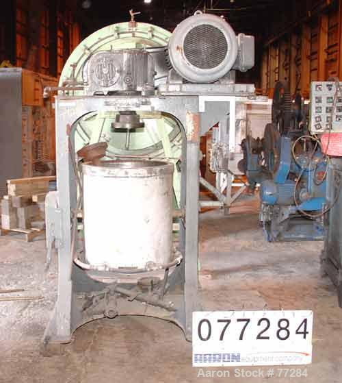 USED: Union Process type B, size 30S, intermittent attritor mill, carbon steel. 24" diameter x 27" deep jacketed tank, no top cover, 6" outlet. Approximate 43 gallon capacity. 18-20 gallon slurry cap...