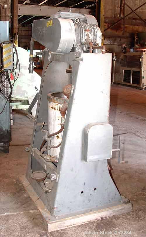 USED: Union Process type B, size 30S, intermittent attritor mill, carbon steel. 24" diameter x 27" deep jacketed tank, no top cover, 6" outlet. Approximate 43 gallon capacity. 18-20 gallon slurry cap...