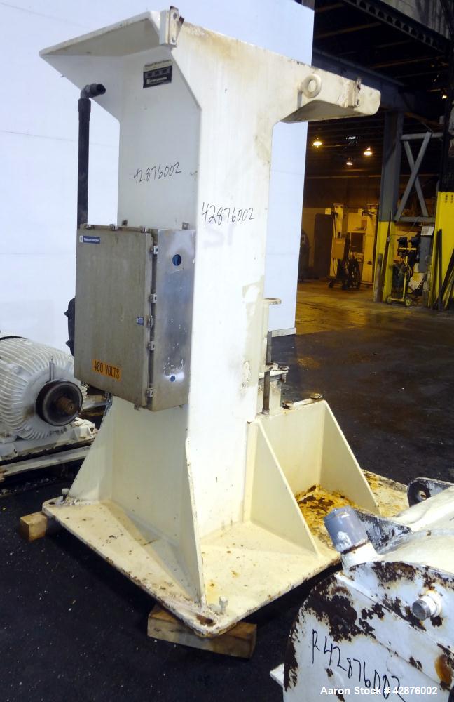 Used Union Process Szegvari Continuious Attritior Mill, Model Q100. 316 Stainless steel grinding chamber, 32" diameter x 32" deep. Flow rate 80 to 120 gallons per minute. Carbon Steel jacket rated 10...