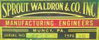 Used Sprout-Waldron Single Runner Attrition Mill, Type 36. Carbon Steel Housing with 446 stainless steel removable grinding plates. 19’’ Diameter front feed opening with (2) 35’’ wide roller feed, dr...