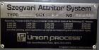 Used Union Process Szegvari Circulation Attritor Mill, Size Q6, Type CIRC, 316 Stainless Steel. Grinding tank capacity 8.2 gallons, media volume 7.5 gallon. Carbon steel jacket, attritor shaft, split...
