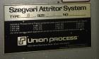 Used Union Process Szegvari Laboratory Batch Attritor Mill, Type B, Size 1S, St