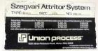 Used Union Process Szegvari Continuious Attritior Mill, Model Q100. 316 Stainless steel grinding chamber, 32