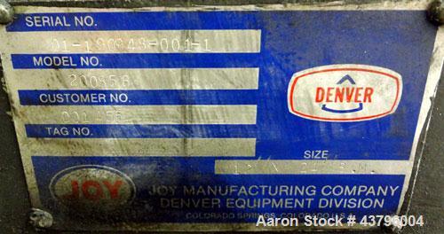 Used Carbon Steel Denver Equipment Batch Ball Mill, Sixe 12” x 24” B.M., Model 200858
