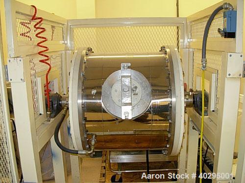Used 100 liter jackekted ball mill with manual, model EPJ-100. Milling tank: 100 liter. Material: Engineering.Plastic ball capacity: zirconia beads 170 kgs. Constitution: drum part, water jacket, fra...