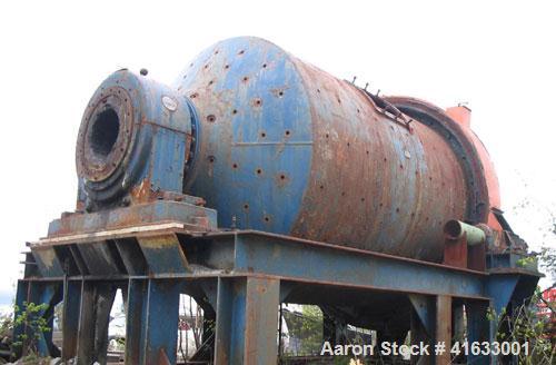 Used Hardinge Conical Ball Mill, 9' x 11'. 300 hp Westinghouse motor, 550V, 1800 rpm, 3 ph, 60 hz. Included are shell, heads, bull gear, bull gear cover, pinion, trunnions, bearings, skid stand and m...