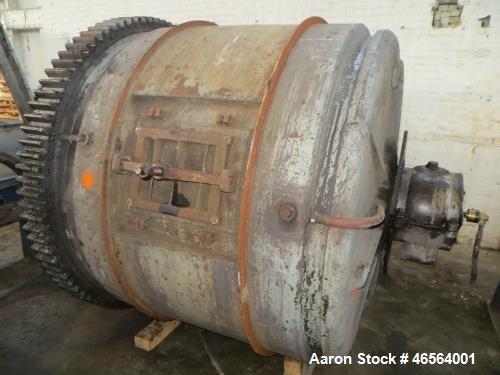 Used Patterson Ball Mill. 6 diameter x 5 wide steel lined ball mill with cooling jacket and dry grinding discharge shroud. Complete with motor, operational controls with timer, stands and discharge c...