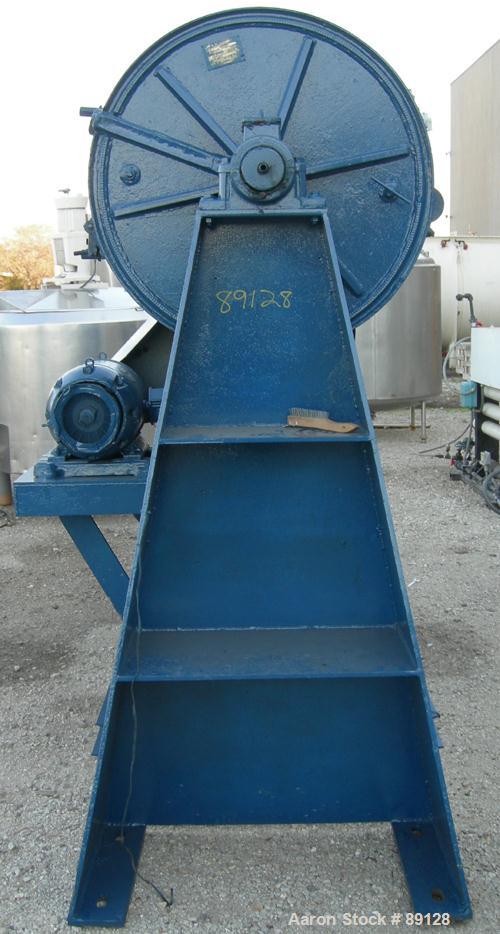 USED: Paul O Abbe Ball mill, model 5ABM, carbon steel. Cylinder approximately 37" diameter x 49" long, 13" x 14" charge port with cover. Jacket chamber plugged and cannot be used. Unit gear driven by...
