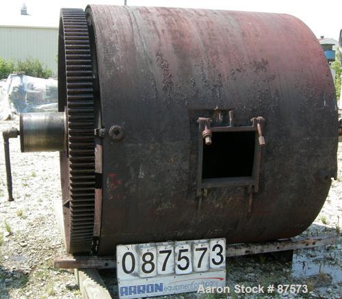 Used Paul O Abbe Ball Mill, Model BM-1. Carbon steel jacketed chamber, non-lined. 72" Diameter x 60" long, 1057 total gallon capacity. 12" x 14" Charge port, no cover, 3" liquid discharge. Unit gear ...