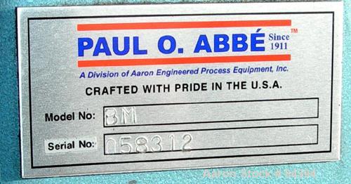 USED: Paul O Abbe ball mill, model BM-8. 18" diameter x 24" long inside shell. Cylinder material abrasion resistant steel. Fully welded lifter bars. Total mill volume 26 gallons. Free flowing cooling...