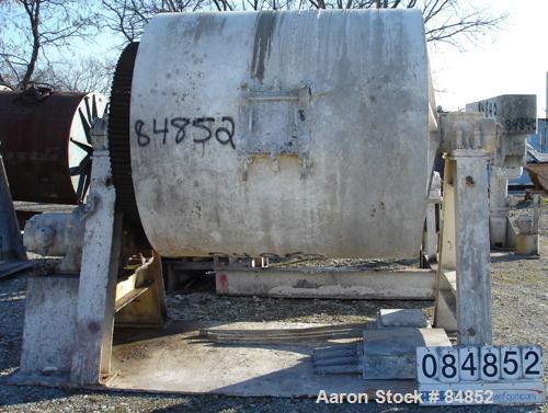Used Paul O Abbe Ball Mill, 1269 Gallon Capacity. Carbon steel, lined non-jacketed chamber 72" diameter x 72" long. 13" x 14" charge port with cover, 3" bottom discharge. Driven by a 25 HP motor. Mou...