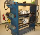USED: U S Stoneware 3 tier ball mill, model 803DV. (3) Independentsets of direct gear driven rolls, 48
