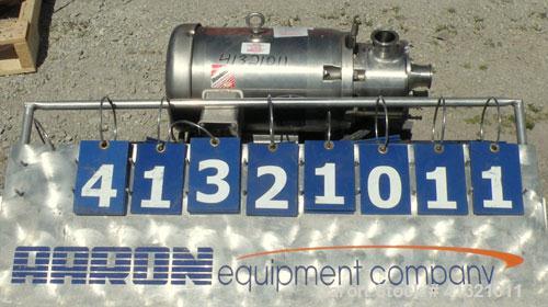 Used Admix Inline High Shear Pump, Model BSP 24C, 316 Stainless Steel. Approximately 10 to 30 gallons per minute capacity, tip speed 41 feet per second. 2.4" diameter single head rotor with 2 rows of...