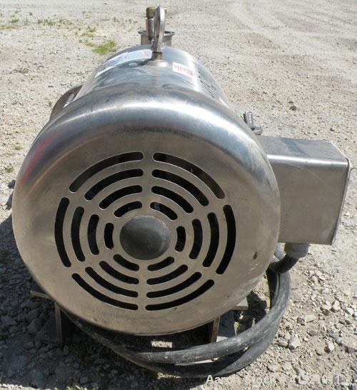 Used Admix Inline High Shear Pump, Model BSP 24C, 316 Stainless Steel. Approximately 10 to 30 gallons per minute capacity, tip speed 41 feet per second. 2.4" diameter single head rotor with 2 rows of...