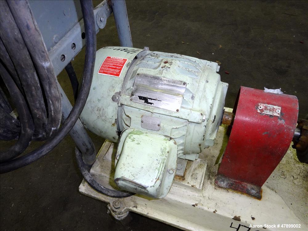 Used Charlotte Colloid Mill, Model SD 2, 316 Stainless Steel, Sanitary Design. Jacketed chamber approximately 7-1/2" diameter x 4" deep. Grooved stator & rotor. Approximate 1" diameter inlet/outlet. ...