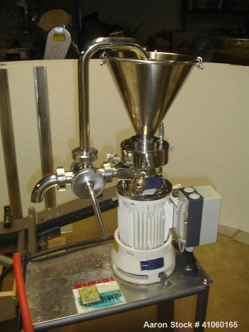 Used Fryma Colloid Mill, Model MZ 50/A, stainless steel construction, rated 4 bar internal, jacketed for 7 bar with .75 kW, 3430 rpm, 460 volt motor. Serial #M12454.