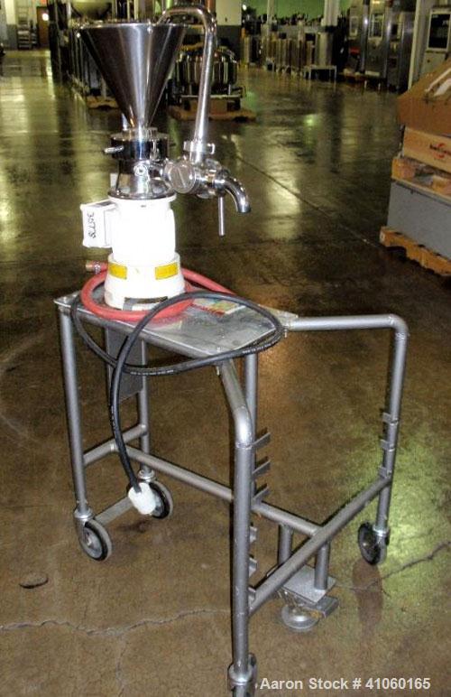 Used Fryma Colloid Mill, Model MZ 50/A, stainless steel construction, rated 4 bar internal, jacketed for 7 bar with .75 kW, 3430 rpm, 460 volt motor. Serial #M12454.